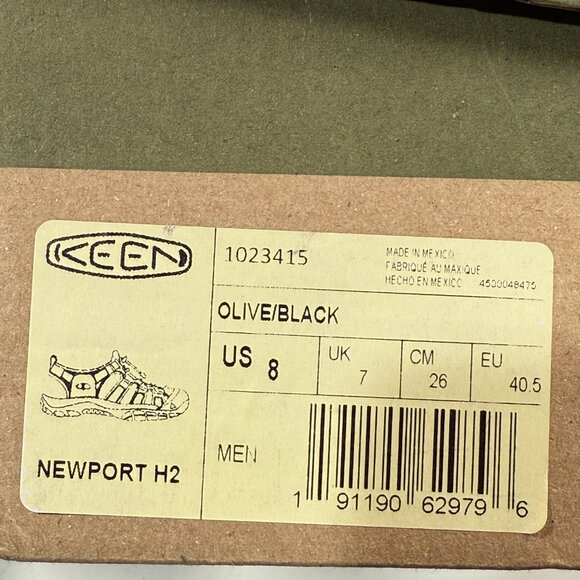 Keen Newport H2 Sandals Mens Size 8 – Olive Black – NEW‎ in Box